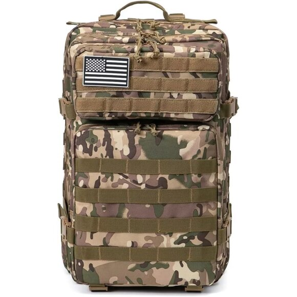 45L Tactical Backpack Camo CP Waterproof Multi Compartment for Hiking, Camping - Picture 4 of 5